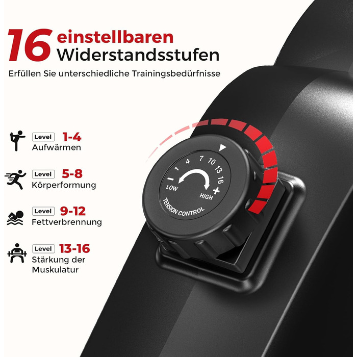 Дріпекс - тренажер для дому, бігова доріжка для веслування, до 160 кг, 16 рівнів опору, Bluetooth, LCD, тихий, чорний