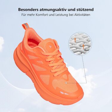 Жіночі кросівки Hawkwell Cloud Zero для ходьби та тенісу, з амортизацією, дихаючі, для спорту, фітнесу, тренувань, бігу, з неслизькою підошвою, для медичного використання (38 EU, Оранжевий)