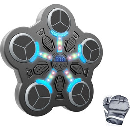 Дитяча боксерська машина з підсвіткою LED, музикою та Bluetooth, 3 режими швидкості, автоматичний лічильник, чорний