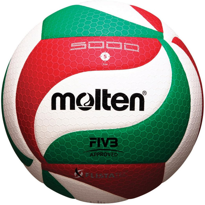 Волейбольний м'яч Molten FLISTATEC FIVB, червоний/білий/зелений, офіційний, для змагань