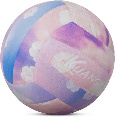 Волейбольний м'яч Kuangmi Weicher, розмір 5, для занять у приміщенні та на вулиці, тренування, пляжний волейбол для початківців, підлітків та дорослих (Marshmallow)
