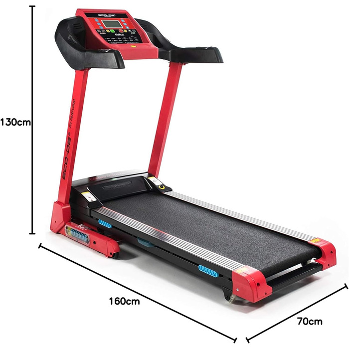 Біговий тренажер ECODE® складаний з DSA Double Shock Absorber, нахилом, Bluetooth та LCD-дисплеєм. 12 програм, опціональний масажер