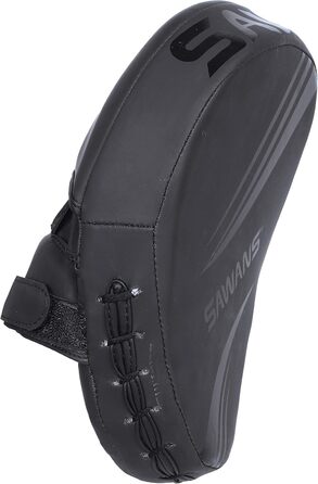 SAWANS® Box Fokus Pads з гаками та рукавичками для удару, штучна шкіра, кікбоксинг, MMA, вигнута рука, щит для ударів, цільові подушки, бойовий спорт, тренування Муай-Тай (матова чорна)