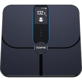 Розумна вага RENPHO Elis Nova з WiFi та Bluetooth, аналіз складу тіла, 13 вимірювань, підключення до додатку, вимірювання ваги, жиру, м'язової маси
