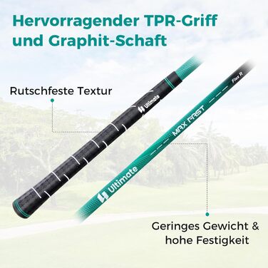 GYMAX Комплект гольф-клубу для чоловіків, повний набір гольф-клубу з драйвером #1, фейрвеєм #3, гібридом #5, залізом #5, #6, #7, #8, #9, #P, #S, паттером, 3 чохлами та переносною сумкою (зелений)