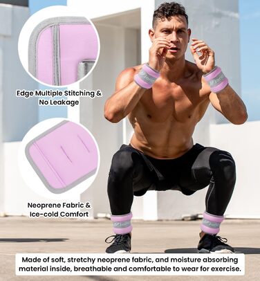 Гантелі на ногу/зап'ястя для чоловіків та жінок, 1-10 кг, набір ваг для ніг та рук, фіолетовий