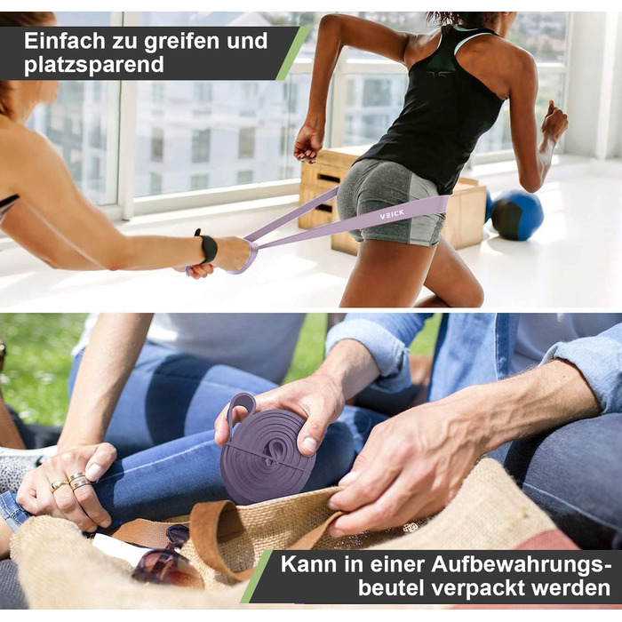 Набір еластичних стрічок VEICK для фітнесу та калістеніки (фітнес-стрічки, стрічки для фітнесу, Pilates)