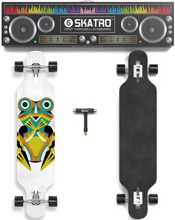 Лонгборд SKATRO Dropthrough для фрірайду з T-Tool, скейтборд для дорослих і підлітків, високоякісна декa, комплект Frog