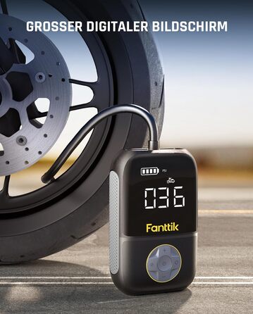 Електричний насос-компресор Fanttik X8 Mini, 150 PSI, портативний, з LCD-екраном, для авто, велосипедів, мотоциклів та м'ячів