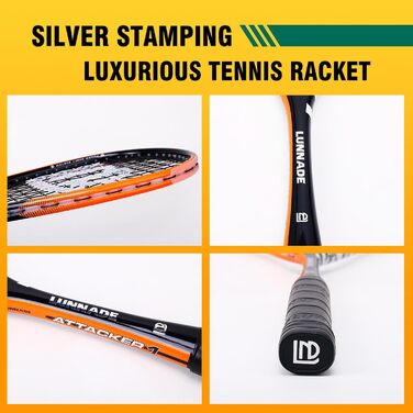 Сквош ракетка Carbon Tear Drop з м'ячем, Overgrip, Демпфер та сумка. Помаранчевий/Західний колір у зигзагоподібному візерунку (Sunset Chevron)