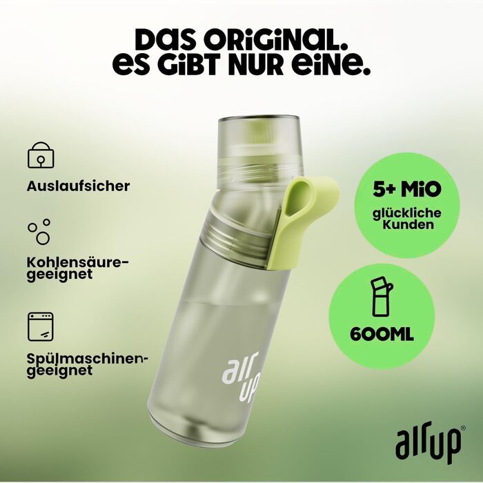 Пляшка для води air up Twist Pro 600 мл фіолетова з ароматом шавлії (без цукру) + 5 арома-подів та соломинка для школи, спорту, фітнесу
