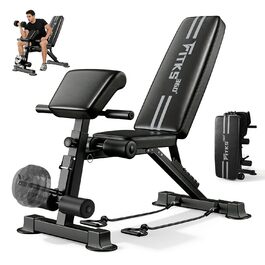 Багатофункціональна розкладна лава для гантелей 13 в 1, регульована фітнес-лава для дому, тренажер для вправ на прес та всього тіла, витримує до 400 кг