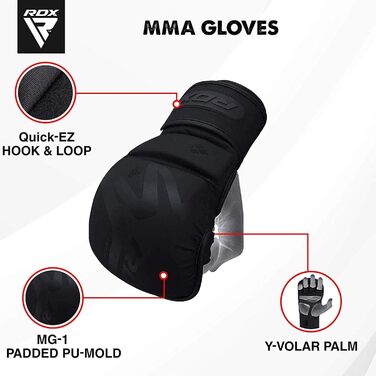 RDX Професійні MMA рукавички для спарингу, штучна шкіра Maya Hide, для кікбоксингу, боксу, Муай Тай, з довгою підтримкою зап'ястя, чоловічі, чорні, розмір XL