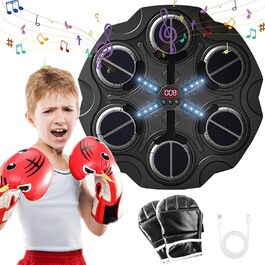 Музичний бокс для боксу з Bluetooth, настінна смарт-боксерська машина з рукавичками для тренування дорослих і дітей