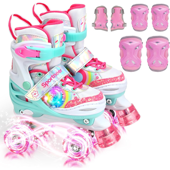 Роликові ковзани Sportneer для дітей з підсвіткою та захистом, розмір M (EU 33-36)