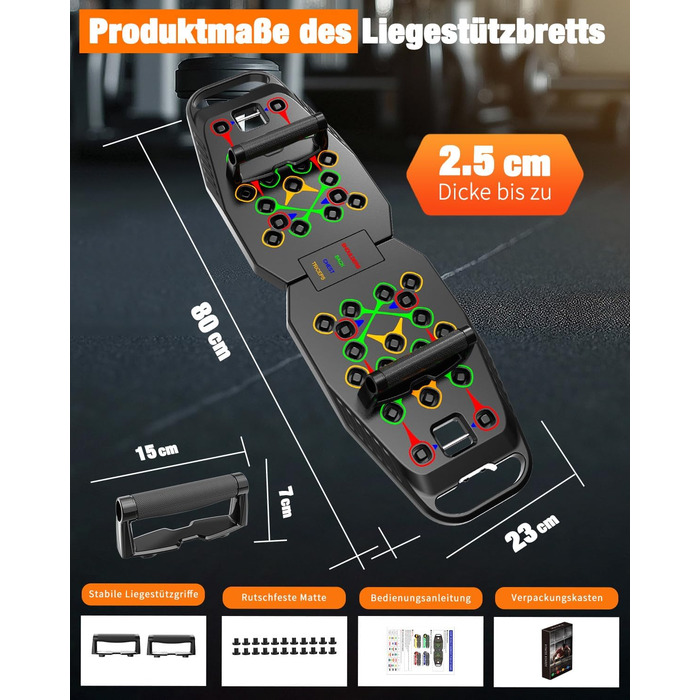 Дошка для віджимань 20 в 1, чорна, складана, багатофункціональна, для домашніх тренувань, фітнес-обладнання