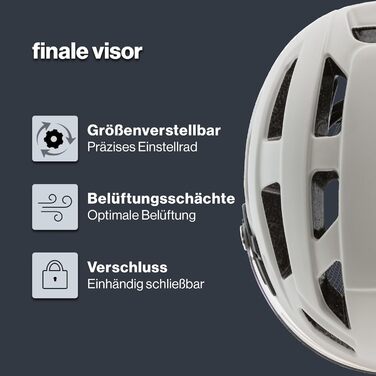 Велосипедний шолом uvex Finale Visor з LED-ліхтарем, універсальний, міський, з візором, для жінок і чоловіків, категорія фільтра 1