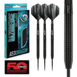 Дарти сталеві Red Dragon Razor Edge Black 23г з пір'ям та стеблами (Тунгстен, професійні)