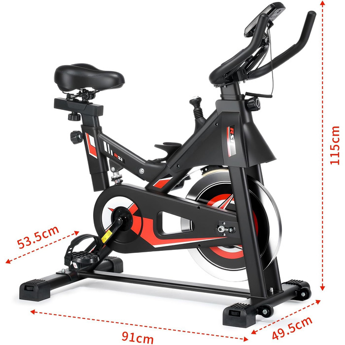 Велотренажер для дому з LCD-дисплеєм, підставкою та тримачем для пляшки. Тиха велотренажерна машина для дому, витримує до 150 кг. Спінінг-байк для занять вдома