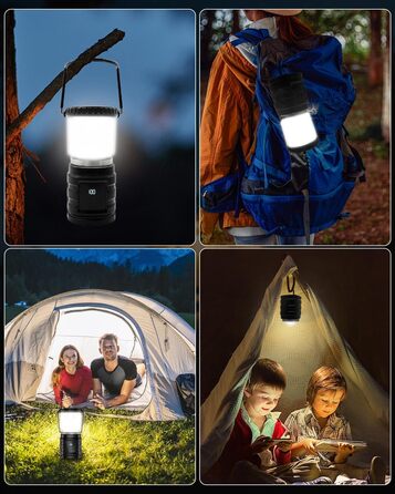 LED кемпінговий ліхтар на акумуляторі 8000mAh, 1000 люмен, з індикатором заряду, 4 режими світла, водонепроникний IP65, USB-C, для кемпінгу, туризму, риболовлі, SOS, модель M2