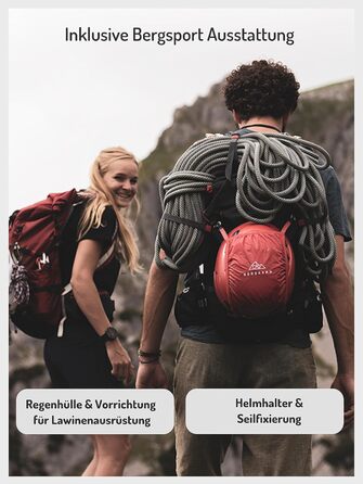 Рюкзак для альпінізму та туризму NORDKAMM Antares Alpine 30/40 л, RollTop, унісекс, для походів, скелелазіння, лижних турів