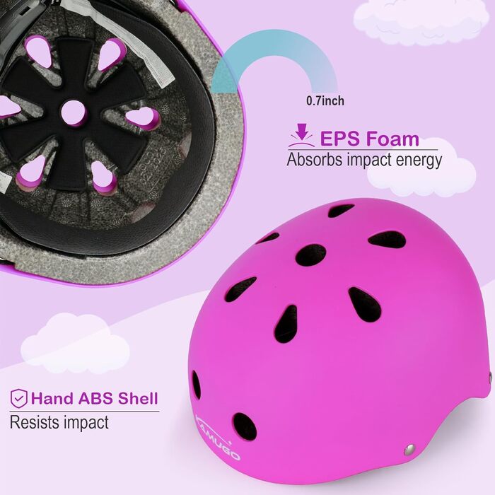 Дитячий шолом KAMUGO з захистом для колін, ліктів та зап'ясть, 2-8 років