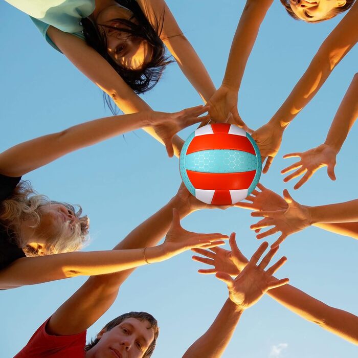 Волейбольний м'яч Lemondo, розмір 5 - м'який PU-м'яч з насосом - для залу та вулиці - водонепроникний та неслизький - для пляжу, залу, тренувань (з насосом)