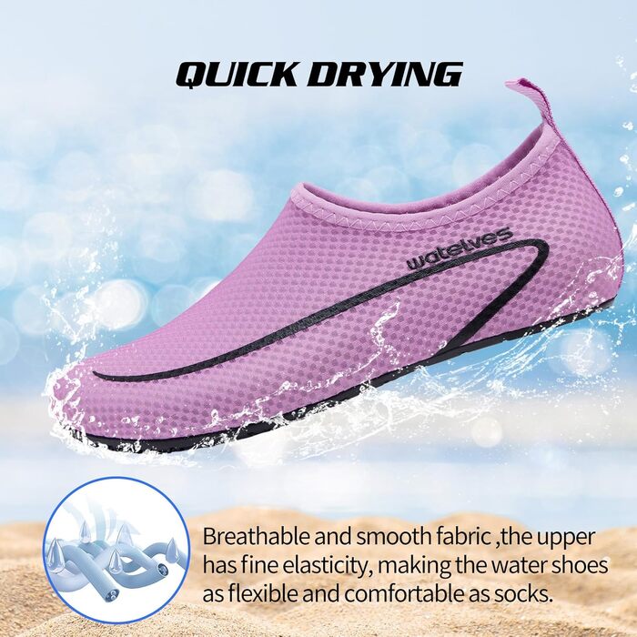 Водні черевики WateLves для плавання та відпочинку на пляжі: дихаючі, швидковисихаючі, унісекс, 34-47 EU