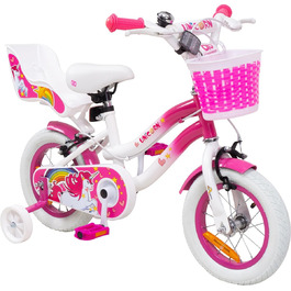 Дитячий велосипед Actionbikes Unicorn 12/16 дюймів, V-Brake, для дівчаток, з крилами, від 2 до 7 років