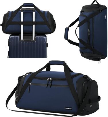 Спортивна сумка FIORETTO 35L з відділенням для взуття та мокрого одягу, водонепроникна, для тренувань, спортзалу, подорожей, плавання, сауни, футболу (зелена/оливкова, блакитна 45л)