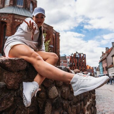 Жіночі кросівки ALEADER Energycloud для прогулянок, ходьби та легкого бігу – легкі сліпони, білий, рожевий, розмір 39 EU