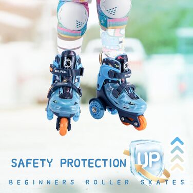 Дитячі ролики SULIFEEL з підсвічуванням для дівчаток та хлопчиків, регульовані, баланс, для початківців, розмір S (29-32 EU)