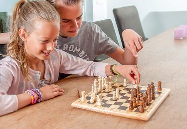 Шахи Engelhart з берези - Класична настільна гра для 2 гравців - 32 фігури, король 77 мм - для початківців, від 6 років