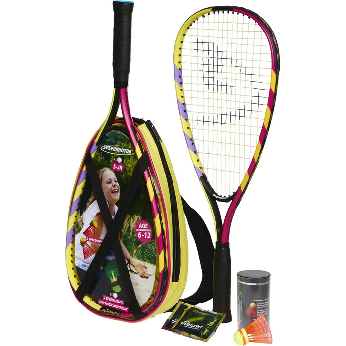 Дитячий набір Speedminton Junior для кросмінтону з 2 воланами FUN Speeder, сумка лілово-рожева, універсальний розмір
