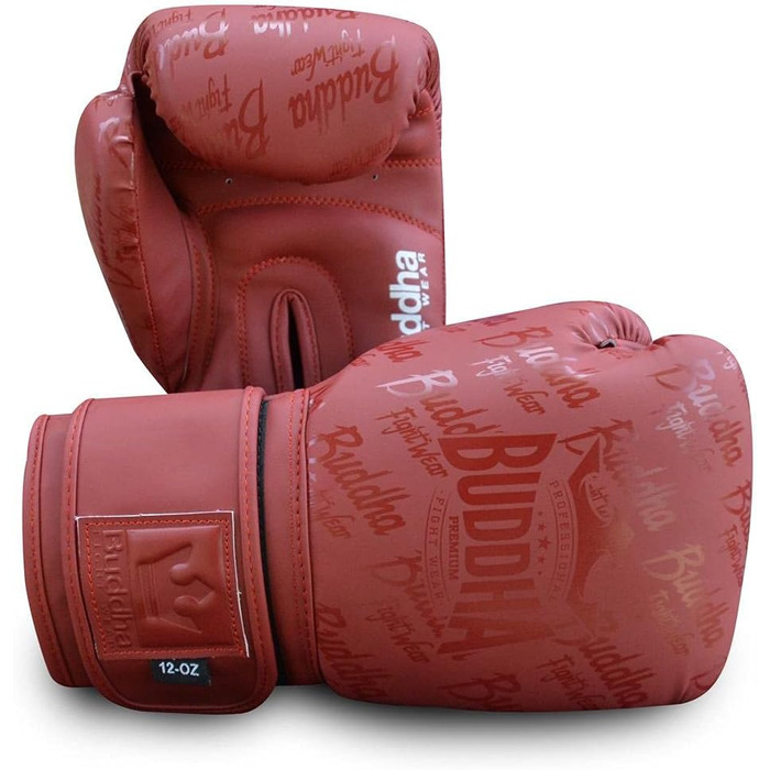 Боксерські рукавички Buddha Fight Wear 16 унцій, бордові, ручна робота, преміум, для боксу, Муай-Тай, кікбоксингу та ММА, Special Edition