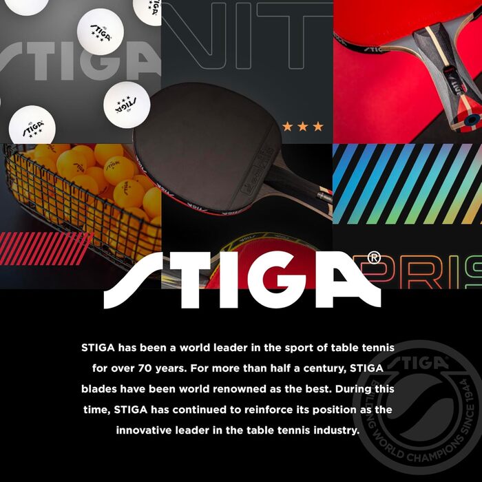 Пін-понг лопатка STIGA Bullet: 5-шарів, легка, губка 2 мм, флерований хват, для змагань