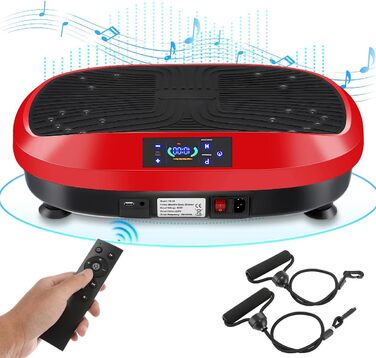 Вібраційна платформа 4D з Bluetooth, 120 рівнів інтенсивності, 6 програм тренувань, для дому, масаж, спортивне обладнання, чорно-червоний