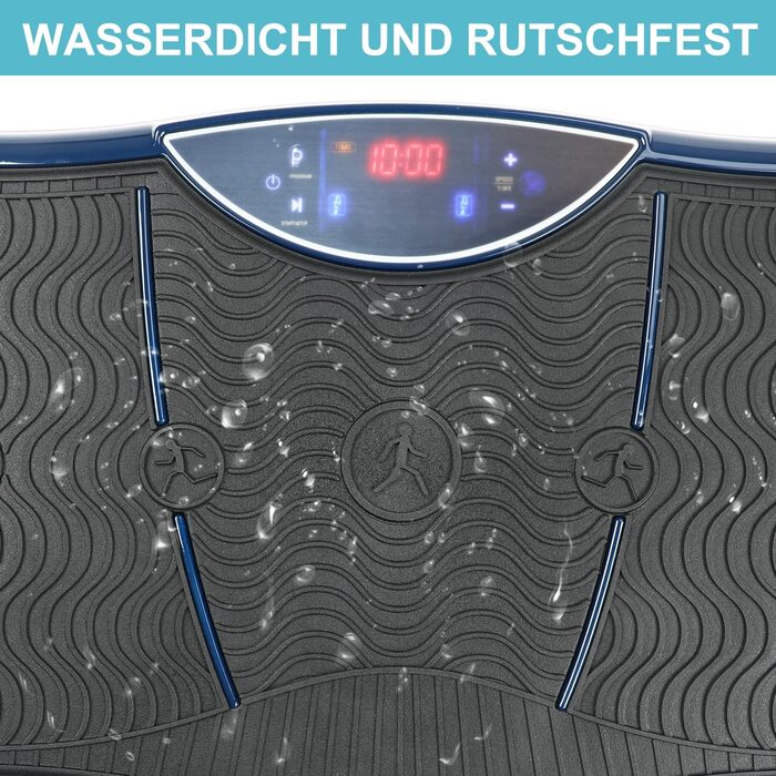 Віброплатформа для тренувань всього тіла Triclicks - 5 програм, з пультом, стрічки, для дому, схуднення, блакитна