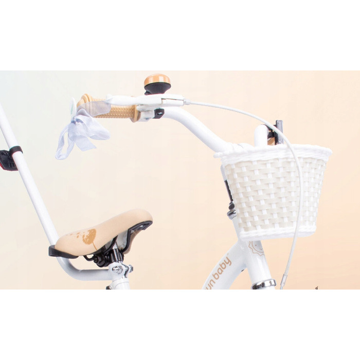 Дитячий велосипед SUN BABY Flower Bike 16 дюймів для дівчинки, біло-бежевий