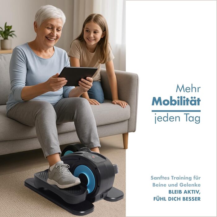 Еліпсоїдний тренажер PORTENTUM для дому: електричний, з пультом, дисплеєм, тихим мотором. Підходить для літніх людей, автоматичний та ручний режим, вибір швидкості. Компактний для офісу.