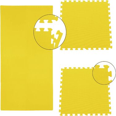 Комплект захисних килимків Sporttrend 24, 6 штук + 12 бортиків, 60x60x1 см, для підлоги, спортивний, фітнес, йога, пазл, вибір кольору