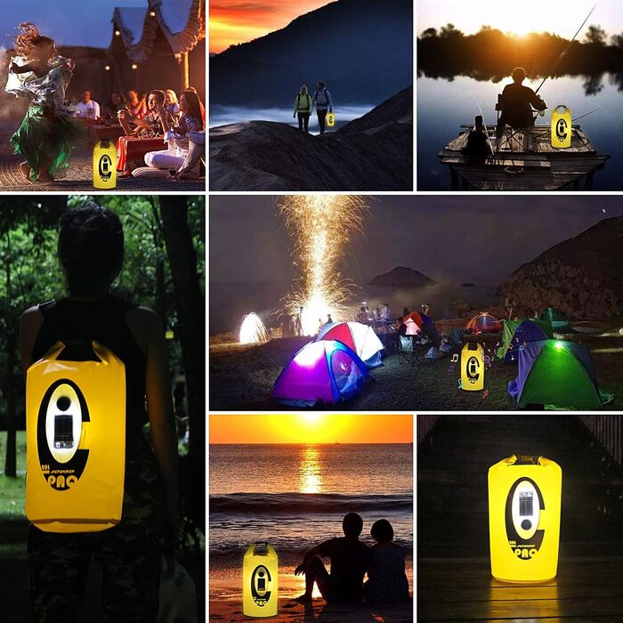 Водонепроникний рюкзак Qoolife з Bluetooth-динаміком 20L (жовтий)