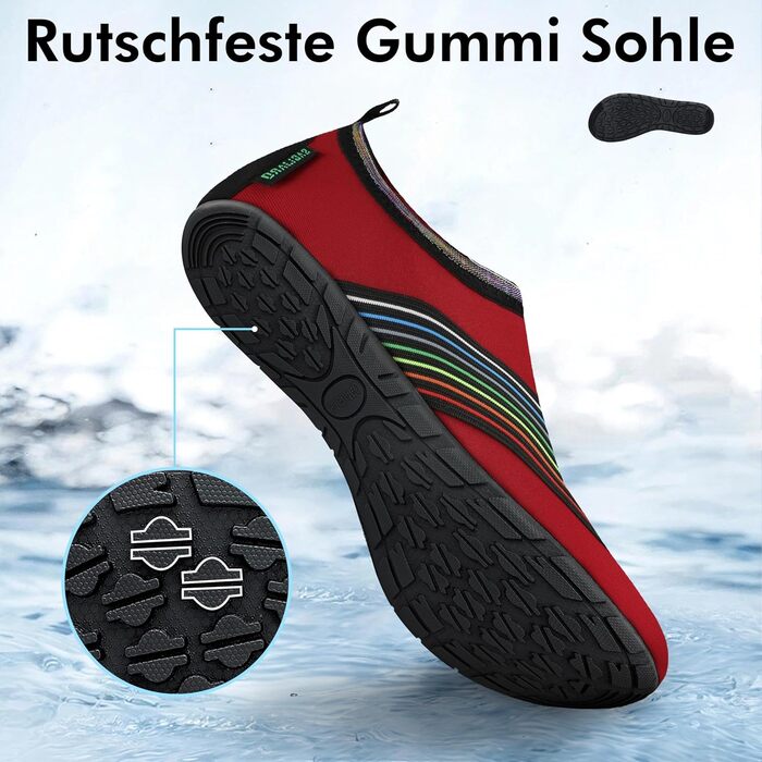 Шкарпетки для плавання SAGUARO Unisex, швидковисихаючі, для чоловіків та жінок, розмір 36-47 (36/37 EU), колір: полуниця