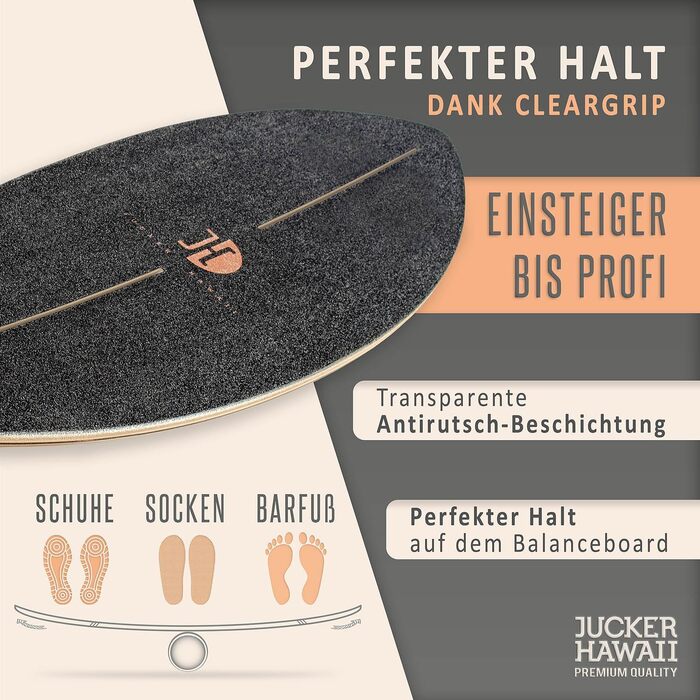 Балансборд JUCKER HAWAII Ocean Rocker | Дошка для балансу з хвильовою формою (100% масив дерева) | Тренажер для дітей та дорослих | Знайди свій баланс