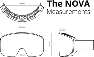 Гірськолижна маска NAKED Optics NOVA для чоловіків і жінок, змінні лінзи, для сноуборду та лиж, підходить для окулярів, для поганої погоди, комплект із додатковою лінзою