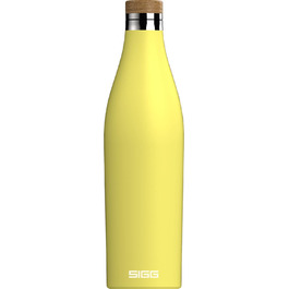 Термос-пляшка SIGG Meridian Ultra Lemon 0,5 л, подвійна стінка, нержавіюча сталь, бамбукова кришка, ізольована, BPA та пластику не містить, герметична, для води та напоїв