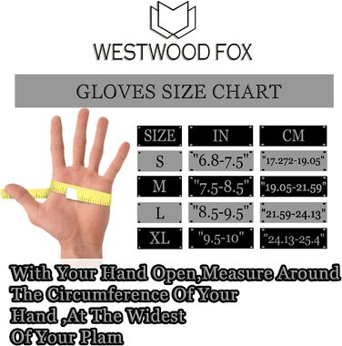 Велосипедні рукавички Westwood Fox WFX для гірського велосипеда (MTB) з повною пальцями, сенсорний екран, антиковзаючі, для жінок та чоловіків, чорні