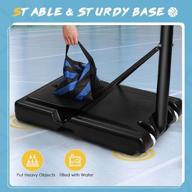 Баскетбольний кошик вуличний регульований 128-305 см на колесах для дітей, підлітків та дорослих