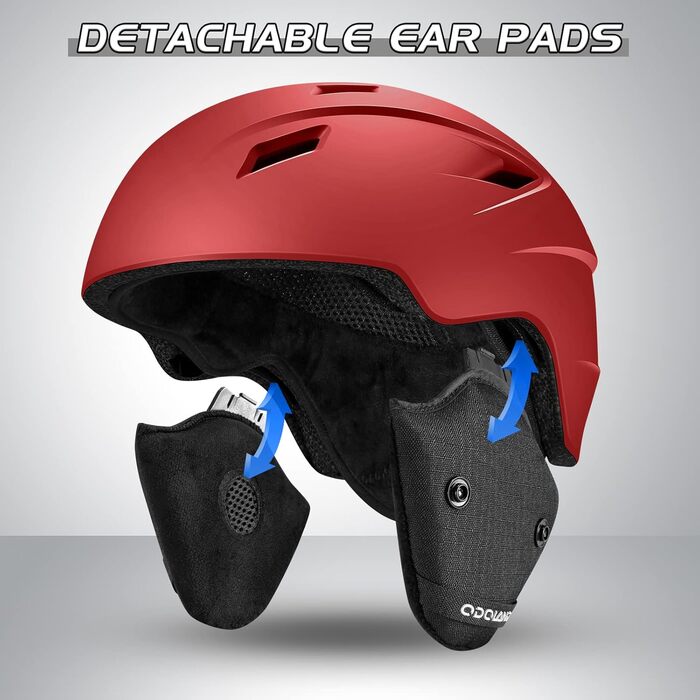 Шолом для лиж та сноуборду Odoland з маскою, червоний (52-55 см)