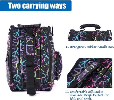 Сумки для роликів, ковзанів, фігурного катання Holisogn HLS002 - чорні, для дітей, підлітків та дорослих